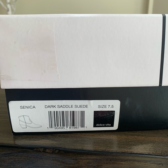 Dolce Vita Senica Dark Saddle Suede Bootie - Picture 11 of 12
